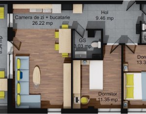 Appartement 3 chambres à vendre dans Baciu