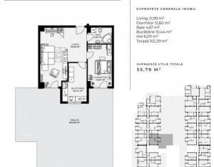 Apartamente de 2 camere, imobil nou si modern, terase de 82 -102 mp