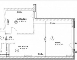 Appartement 2 chambres à vendre dans Cluj-napoca, zone Centru