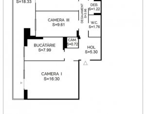 Apartament 3 camere, 64 mp, decomandat, Marasti, etaj intermediar