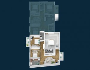 Centru - apartament 3 camere, 2 bai, 2 balcoane, bloc nou