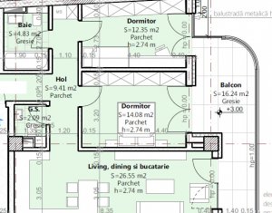 Apartament cu 3 camere in Centru, bloc nou, zona NTT Data