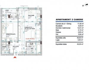 Appartement 2 chambres à vendre dans Floresti