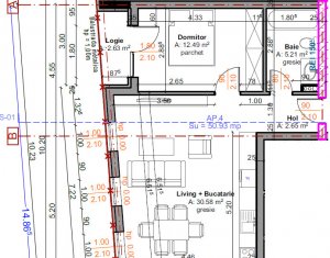 Proiect nou Marasti, zona Benzinarie Mol, 2 camere, 51 mp, etaj 2, expunere nord