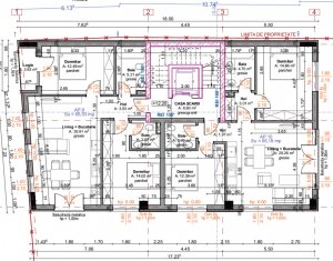 Proiect nou Marasti, zona benzinarie Mol, 3 camere, 65 mp, etaj 4, expunere sud