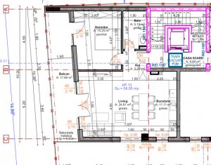 Proiect nou Marasti, zona benzinarie Mol, 2 camere, 59 mp, terasa de 17 mp