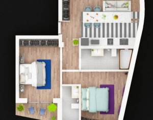 Apartament cu 3 camere, 2 bai, balcon, constructie noua, in cartierul Marasti