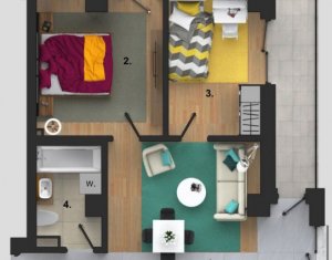 Apartment 3 rooms for sale in Cluj-napoca, zone Buna Ziua