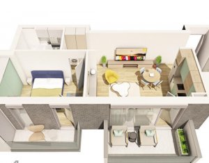 Apartamente 2 camere, 54 mp, terase, proiect nou si modern, Centru