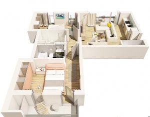 Apartamente 3 camere, 73 mp, terase, imobil nou si modern, Centru