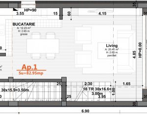 Apartament cu 3 camere in vila, Grigorescu, 83 mp, etaj 1, parcare si gradina