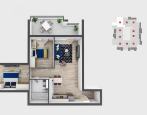 Apartament de 3 camere finisat mobilat, imobil nou tip turn, cartier Zorilor!