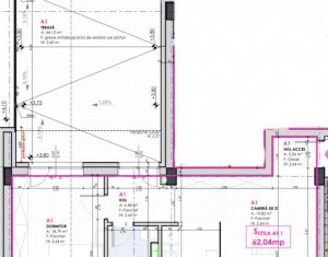 Apartament 2 camere, terasa 45 mp, Marasti, bloc nou, 62 mp, etaj 1/3