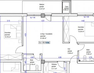 Apartament 3 camere, cu CF, Floresti