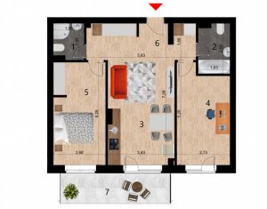 Apartament 3 camere de vanzare in Zorilor, Cluj Napoca
