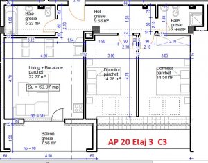 Appartement 3 chambres à vendre dans Floresti