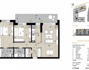 Apartament 3 camere, Record Park, 79 mp, terasa 16mp, etaj 4, garaj
