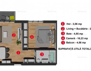 Appartement 2 chambres à vendre dans Floresti