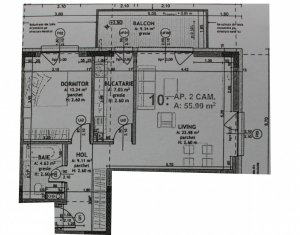 Appartement 2 chambres à vendre dans Cluj-napoca, zone Borhanci