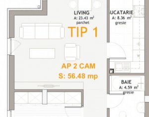 Vanzare apartament 2 camere in Cluj-napoca, zona Borhanci