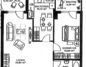 Apartament cu 2 camere, 56 mp, Soporului, etaj 6 din 7, garaj, expunere vestica