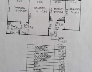 Apartament cu 3 camere, etaj 1, orientare Sud, in Centru, zona BOSCH