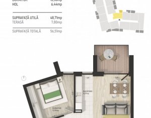 Apartament de 2 camere, complex rezidential de lux, zona semicentrala