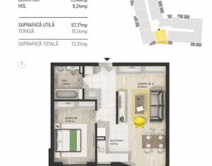 Apartament de 2 camere cu terasa/gradina, complex de lux, zona semicentrala! 