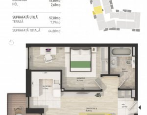 Apartament de 2 camere cu terasa/gradina, complex de lux, zona semicentrala! 