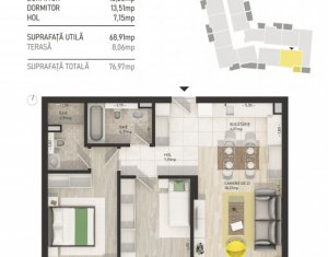 Apartament 3 camere, complex rezidential de lux, zona semicentrala