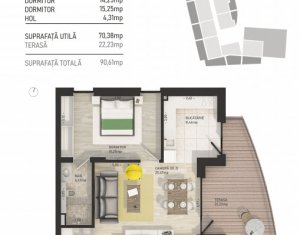 Apartament 3 camere, complex rezidential de lux, zona semicentrala