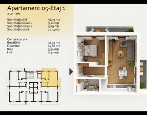 Vanzare apartament 2 camere in Cluj-napoca, zona Buna Ziua