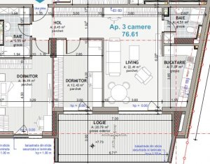 Proiect nou, bloc in constructie, apartament cu 3 camere, Iris