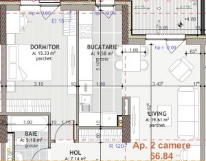 Proiect nou, bloc in constructie, apartament cu 3 camere, Iris