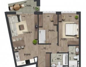 Apartament 3 camere(72 mp) in complex rezidential de lux, zona BRD-THE OFFICE