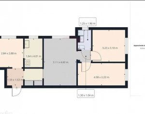 Apartament 4 camere, 57mp, finsat, mobilat si utilat, Manastur