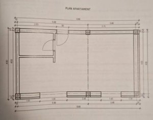 Apartament cu o camera, suprafata 34 mp2, cartierul Marasti 