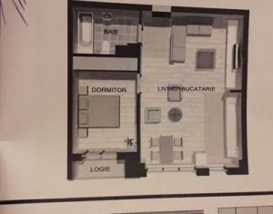 Apartament cu 2 camere, 54.09 mp+ logie 2.49mp, Floresti, zona Metro 
