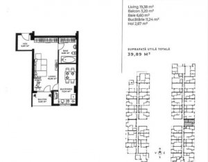 Apartament cu 2 camere, bloc nou,  zona Soporului, 40 mp 