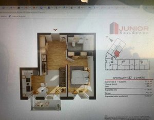 Apartament cu 2 camere, 47 mp, Junior Residence, Iris