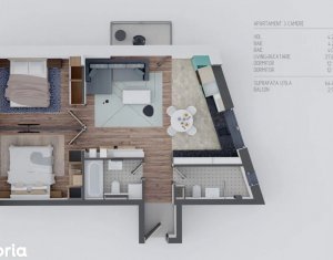 Apartament de vanzare 3 camere, bloc nou, zona accesibila, Dambul Rotund