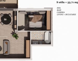 Apartamente cu 2 camere, ansamblu privat