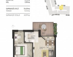 Apartament de 2 camere, complex rezidential de lux, zona semicentrala