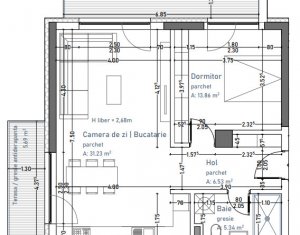 Apartament 2 camere, 59 mp, terasa 15 mp, panoramic, Buna Ziua