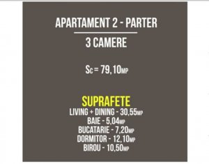 Appartement 3 chambres à vendre dans Floresti