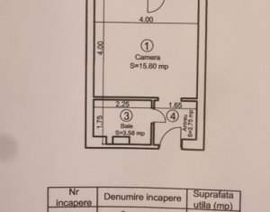 Garsoniera Manastur, etaj 1, mobilata, vedere spre padure, CT si boxa 14mp