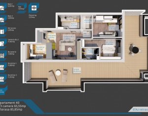 Apartament Superb cu 3 camere Tip Penthouse cu Panorama Spre Oras