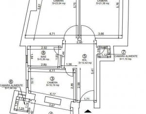 Apartament 3 camere, centru, cladire istorica, etaj intermediar