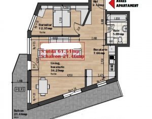 Apartament 2 camere, semifinisat, terasa, parcare, Iris
