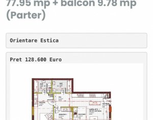Apartament 3 camere + balcon, Floresti